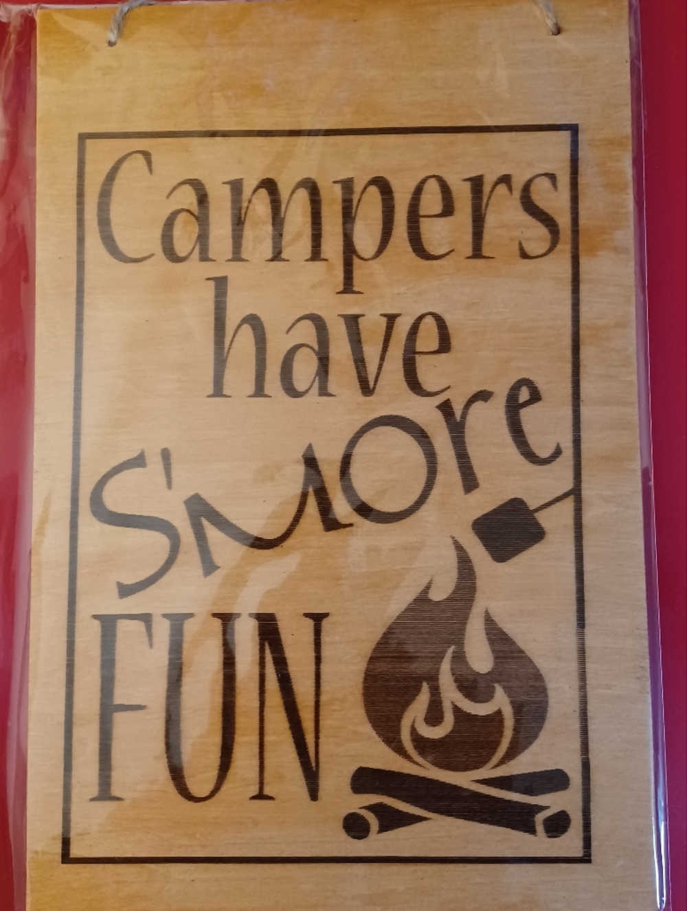 Rustic 'Campers Have S'more Fun' Wooden Wall Sign - Brown